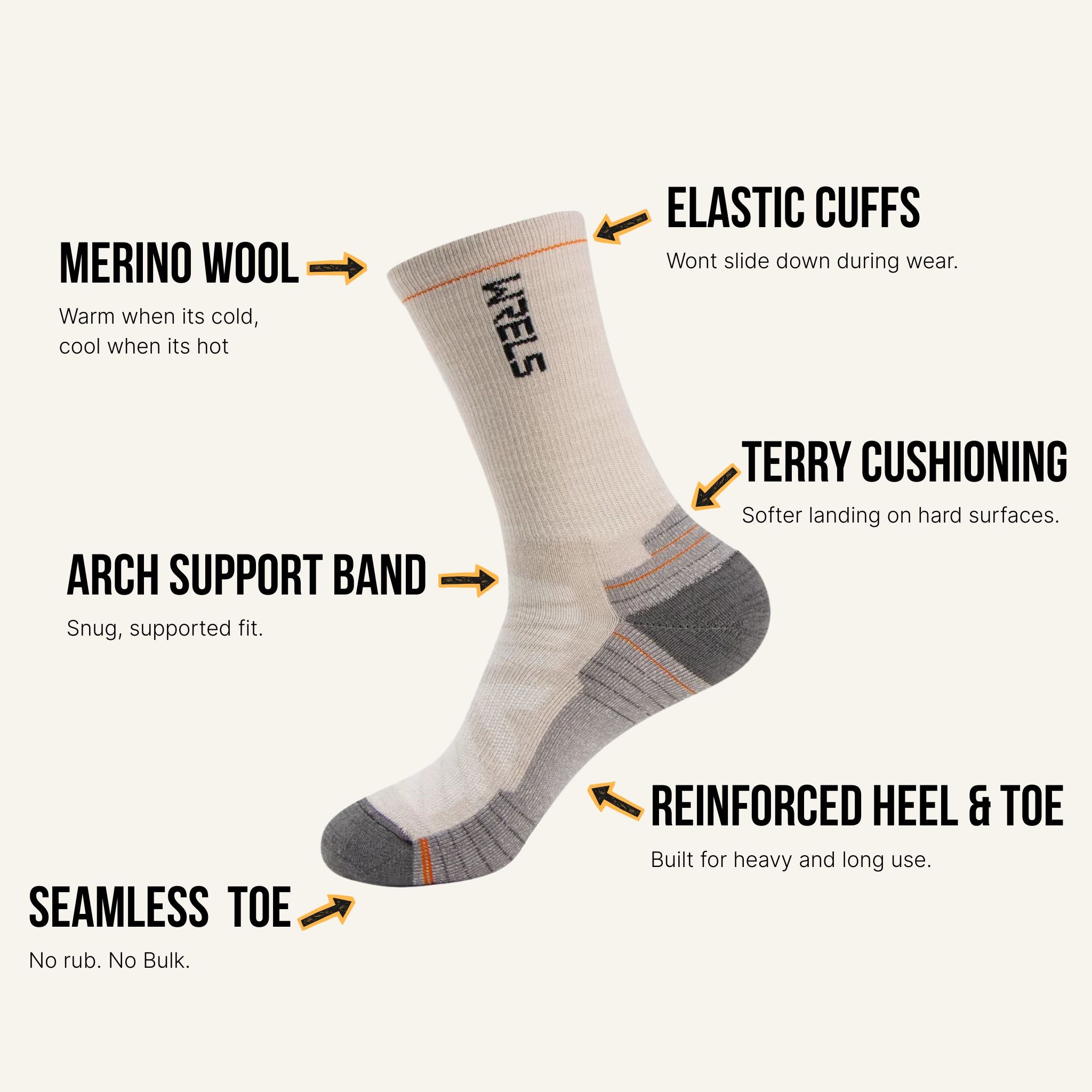 WRELS Merino Wool Hiking Socks