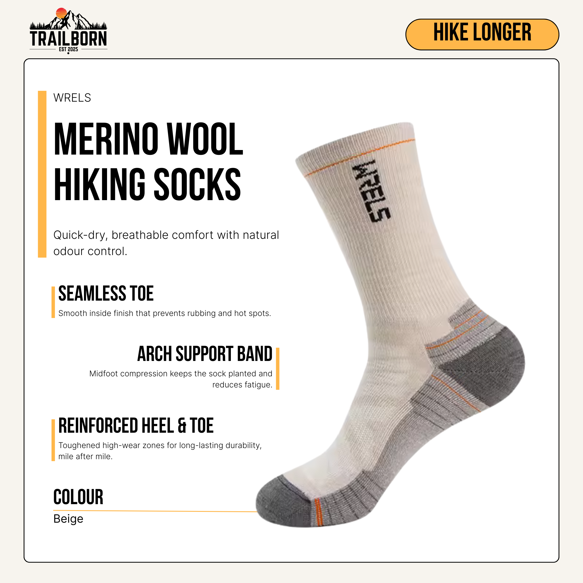 WRELS Merino Wool Hiking Socks