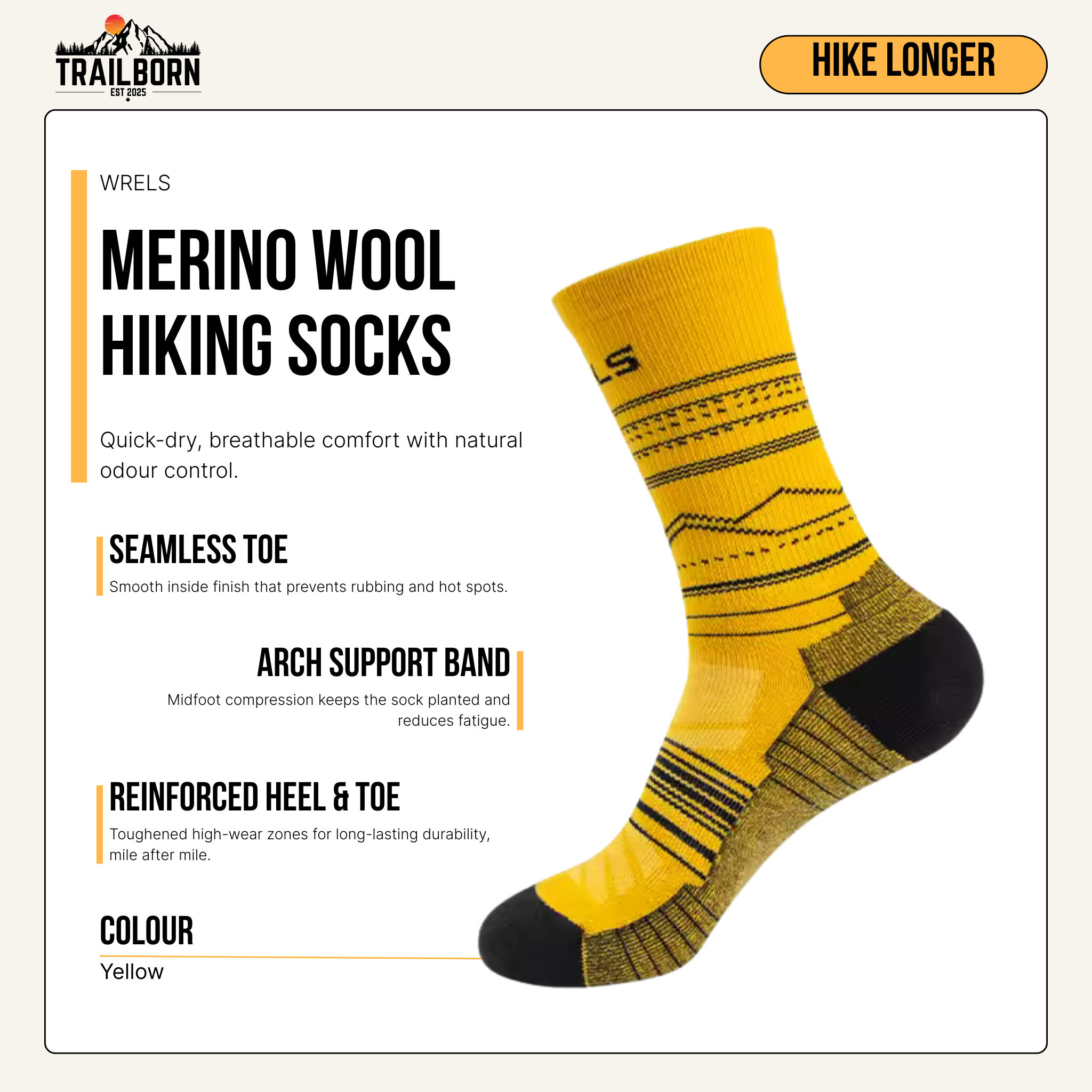WRELS Merino Wool Hiking Socks